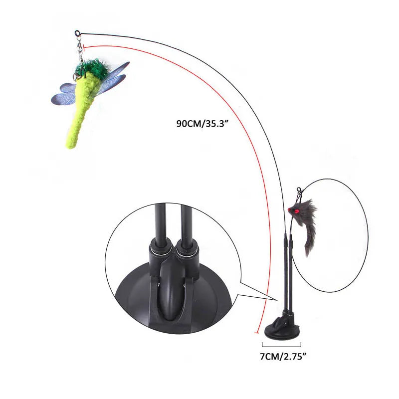 Double-Headed Suction Cup Cat Teaser – Interactive Toy