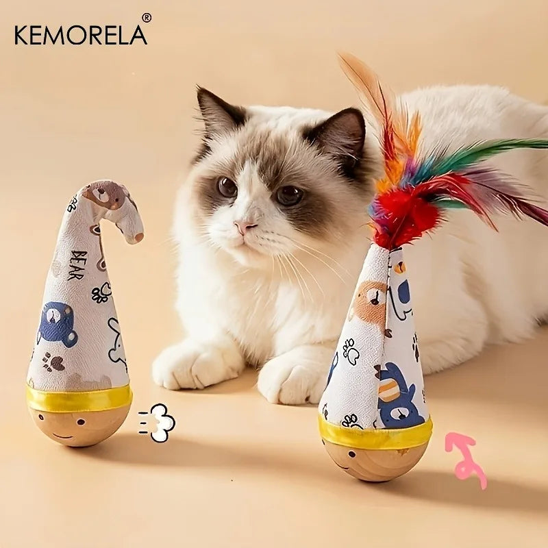 Interactive Feather Cat Toy – Swinging Self-Play Toy