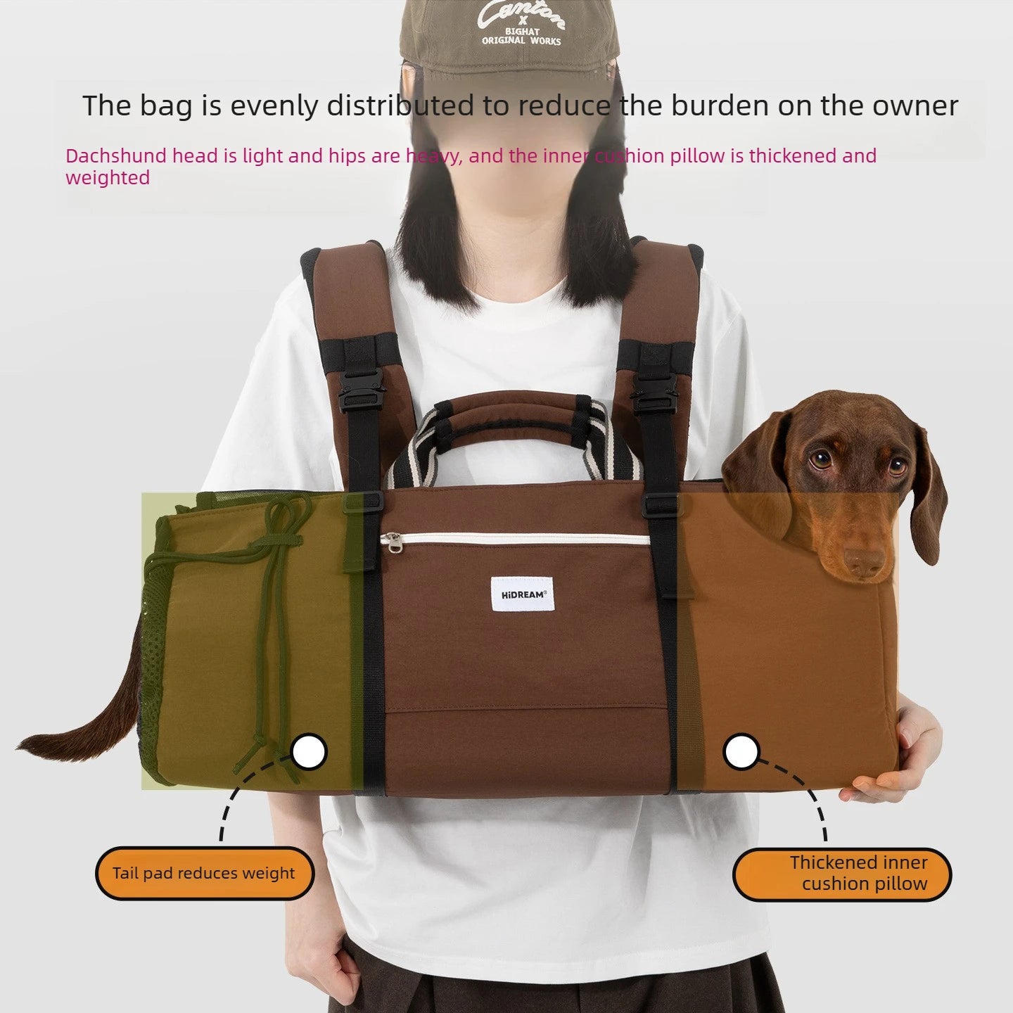 Dachshund Backpack Carrier – Nylon Dog Travel Bag