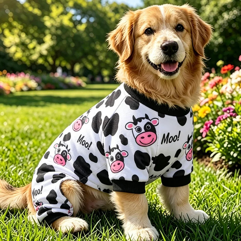 Cow Print Dog Pajamas – Soft Pet Sleepwear