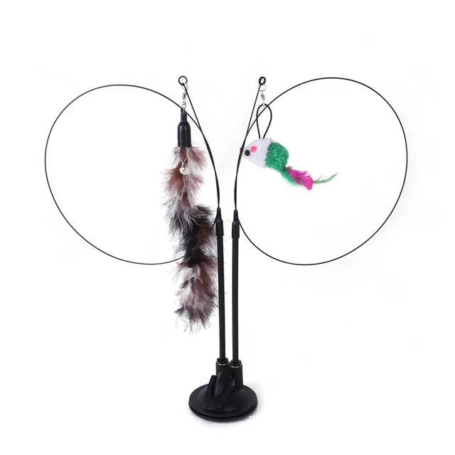 Double-Headed Suction Cup Cat Teaser – Interactive Toy