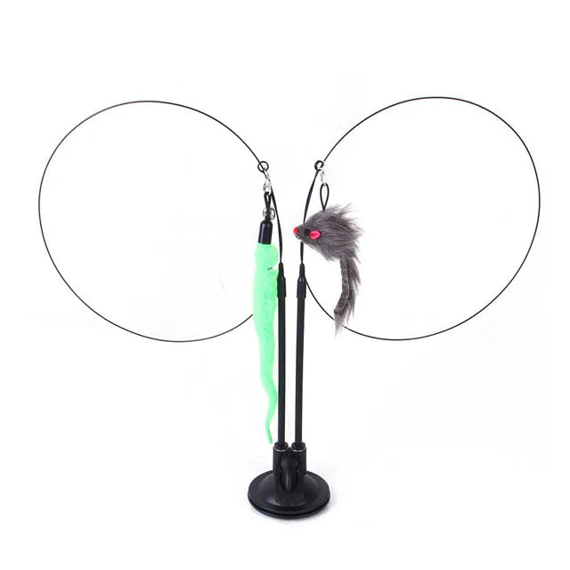 Double-Headed Suction Cup Cat Teaser – Interactive Toy