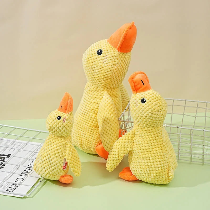 Plush Duck Dog Toy – Squeaky Teething Chew Toy