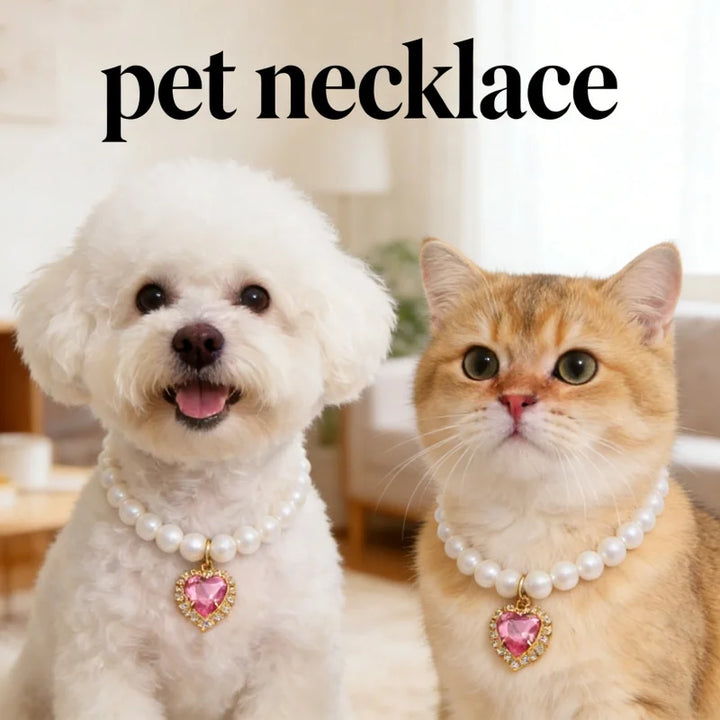 Adjustable Pearl Cat Collar – Stylish Pet Necklace