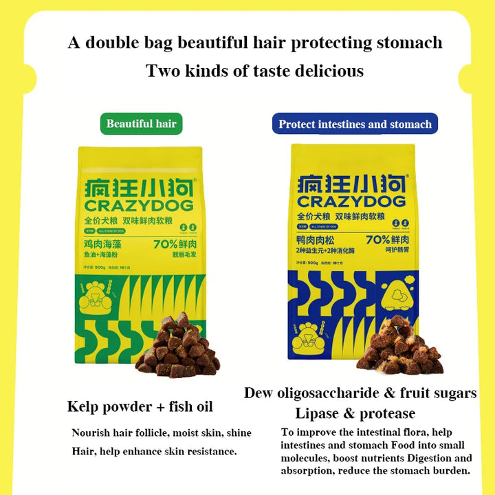 Soft Double-Flavor Dog Food for All Ages