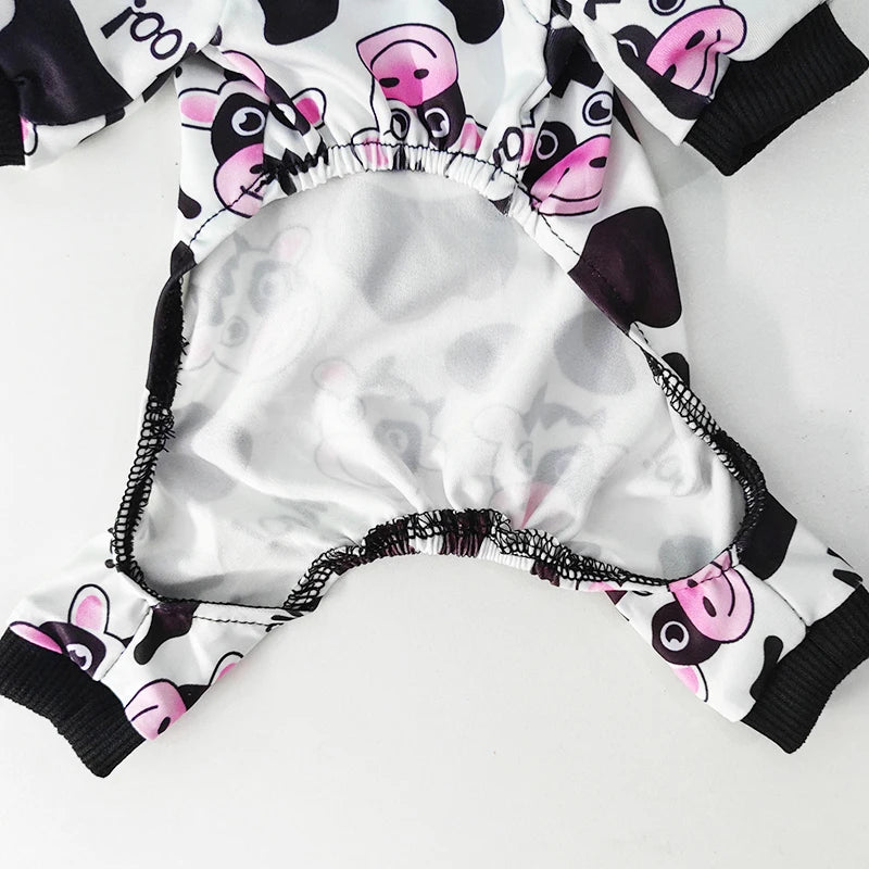 Cow Print Dog Pajamas – Soft Pet Sleepwear