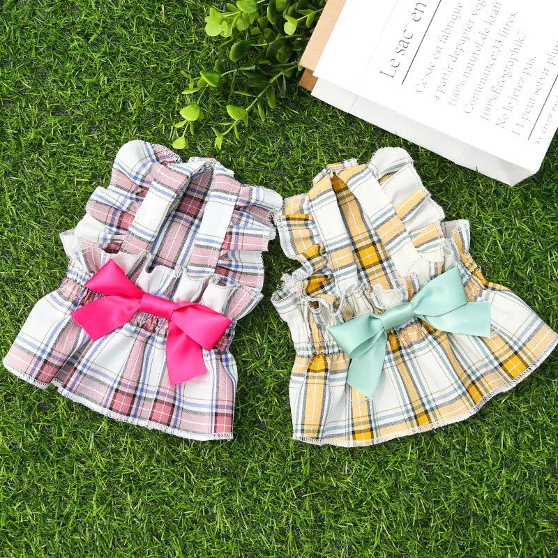 Checkered Princess Dress for Dogs & Cats