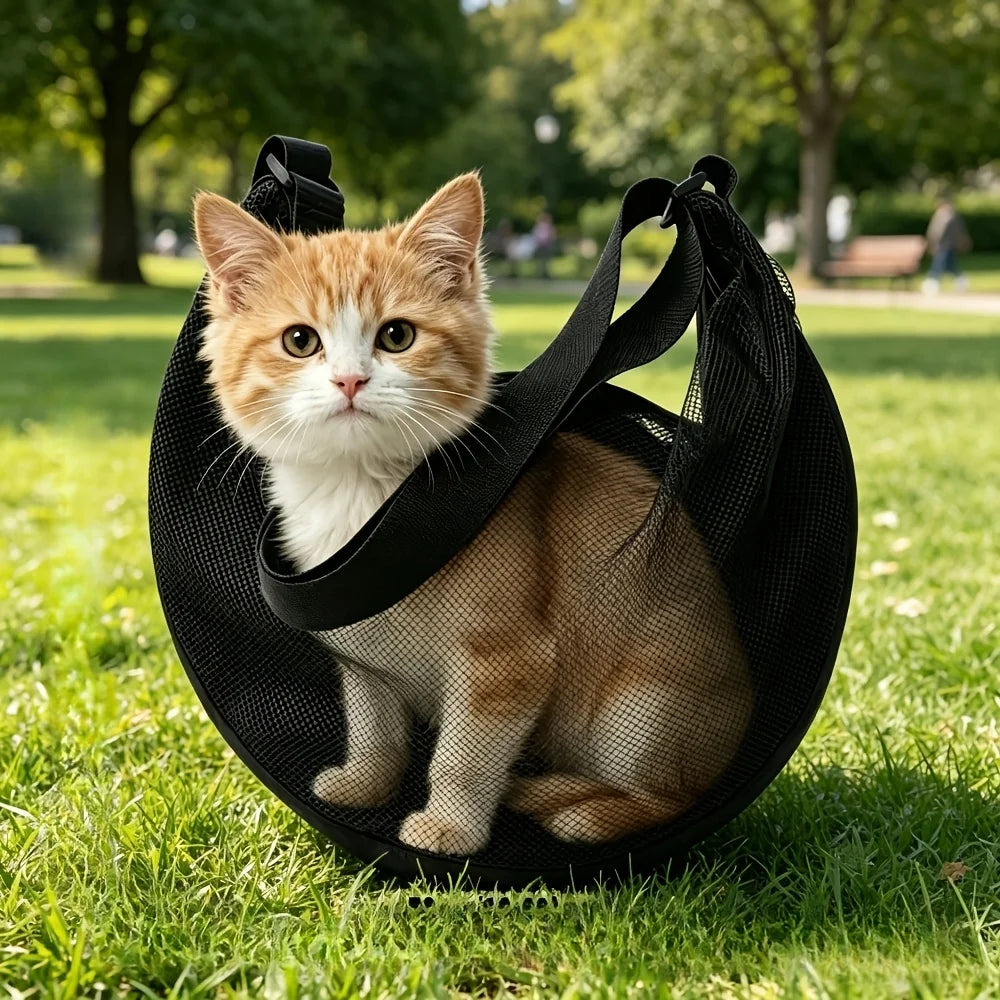 Breathable Mesh Pet Carrier Bag – Crossbody Travel Bag