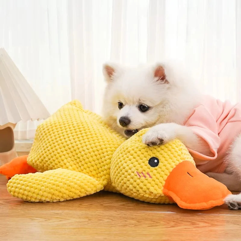 Plush Duck Dog Toy – Squeaky Teething Chew Toy