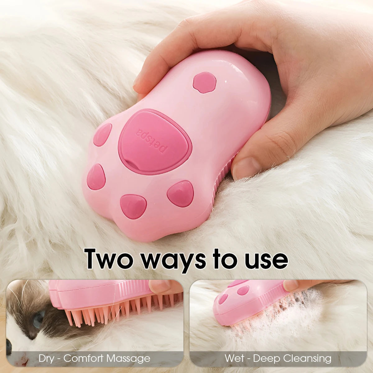 3-in-1 Steam Pet Grooming Brush