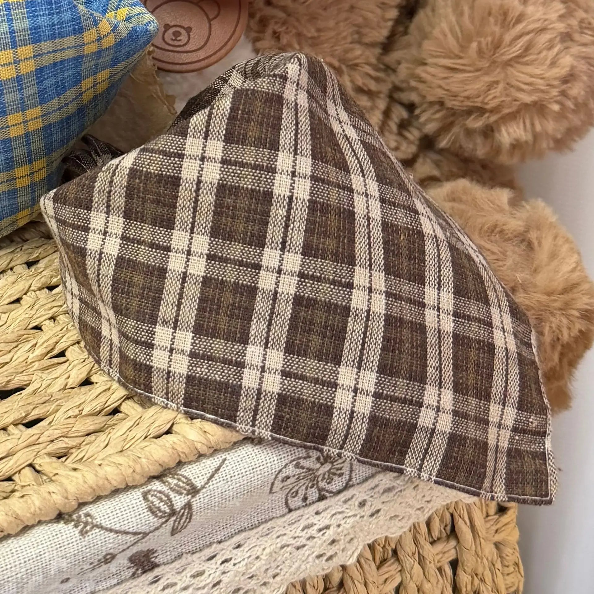 Plaid Pet Bandana Scarf for Dogs and Cats