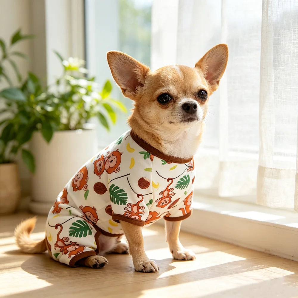 Breathable Monkey Print Dog Vest