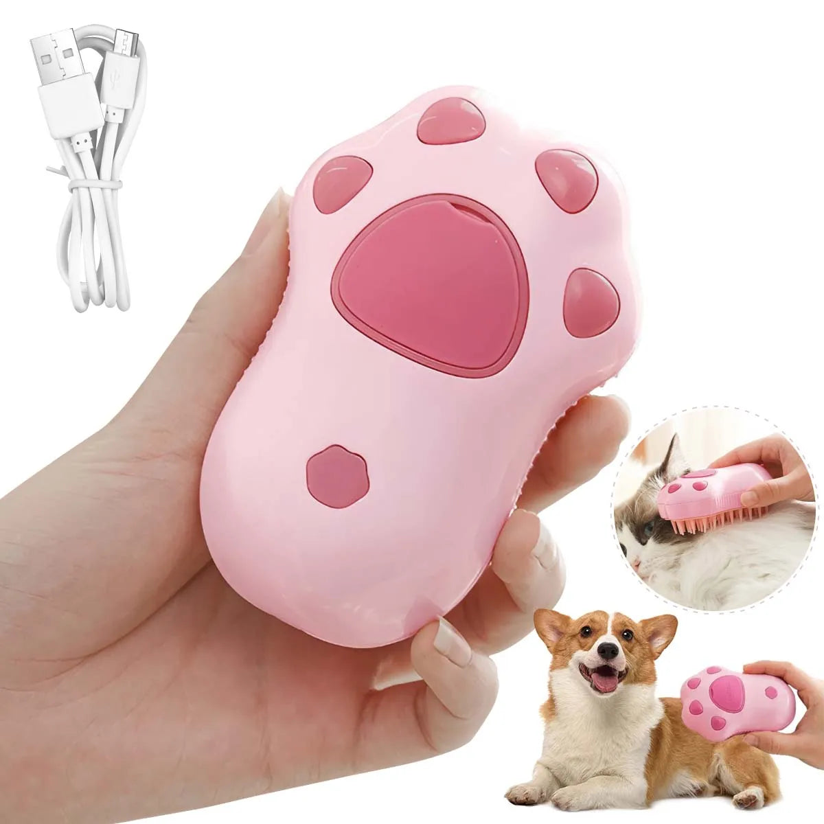 3-in-1 Steam Pet Grooming Brush