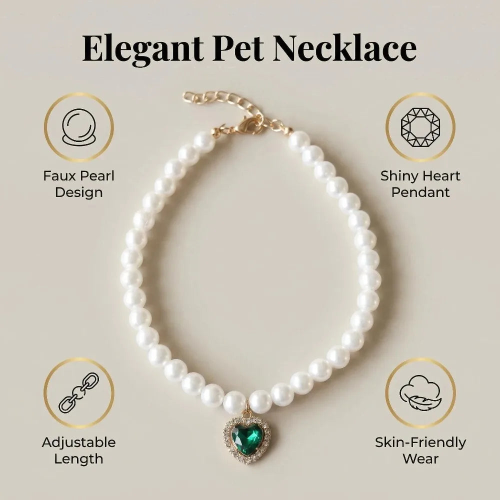 Adjustable Pearl Cat Collar – Stylish Pet Necklace