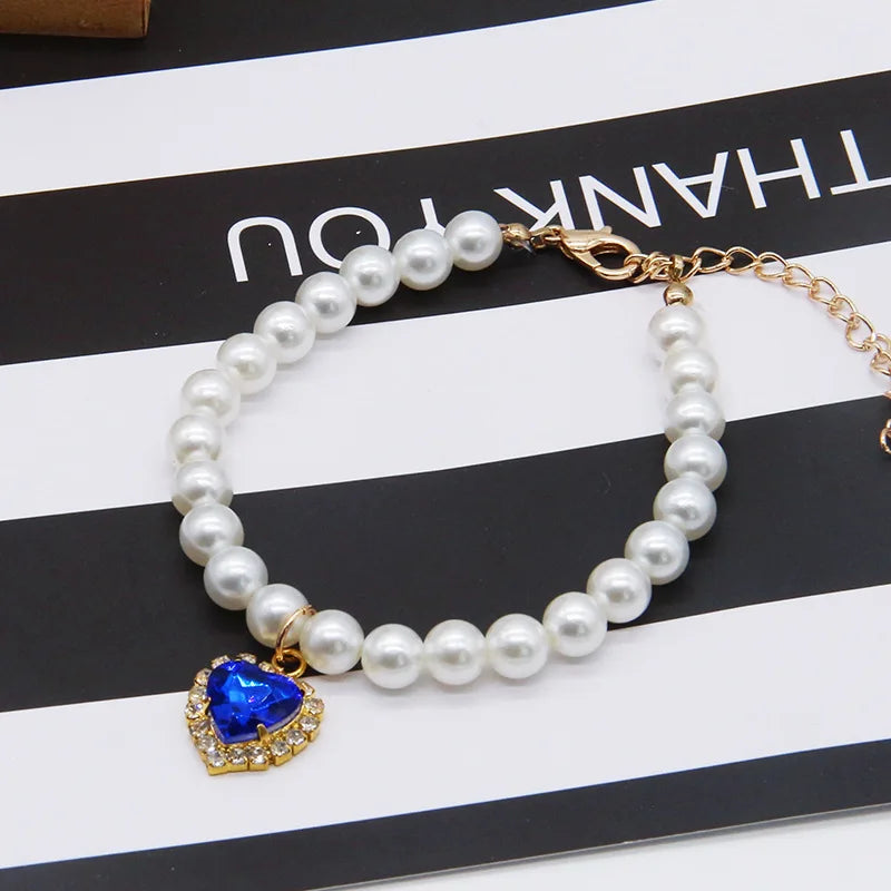 Adjustable Pearl Cat Collar – Stylish Pet Necklace
