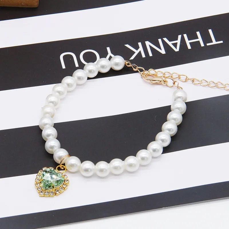 Adjustable Pearl Cat Collar – Stylish Pet Necklace