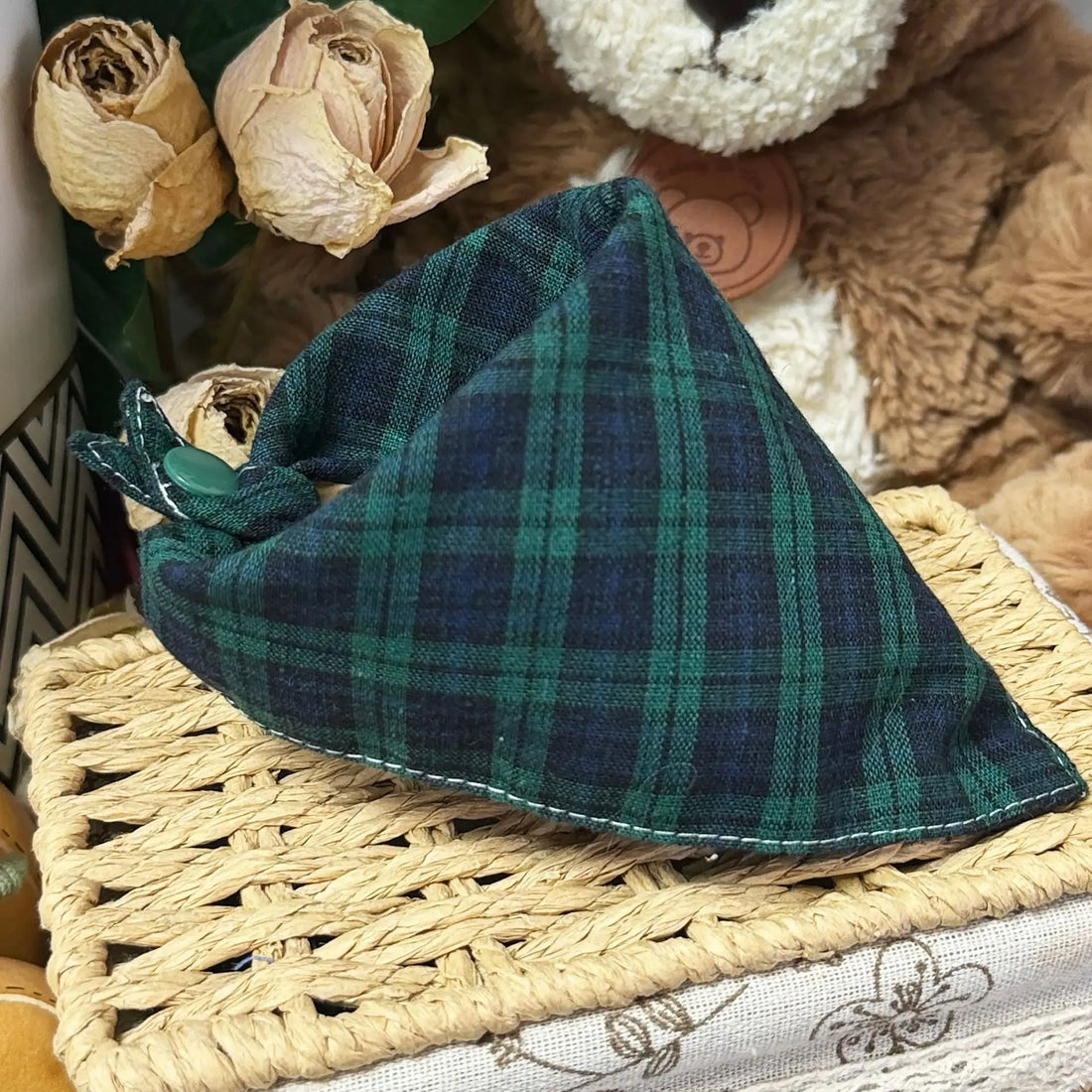 Plaid Pet Bandana Scarf for Dogs and Cats