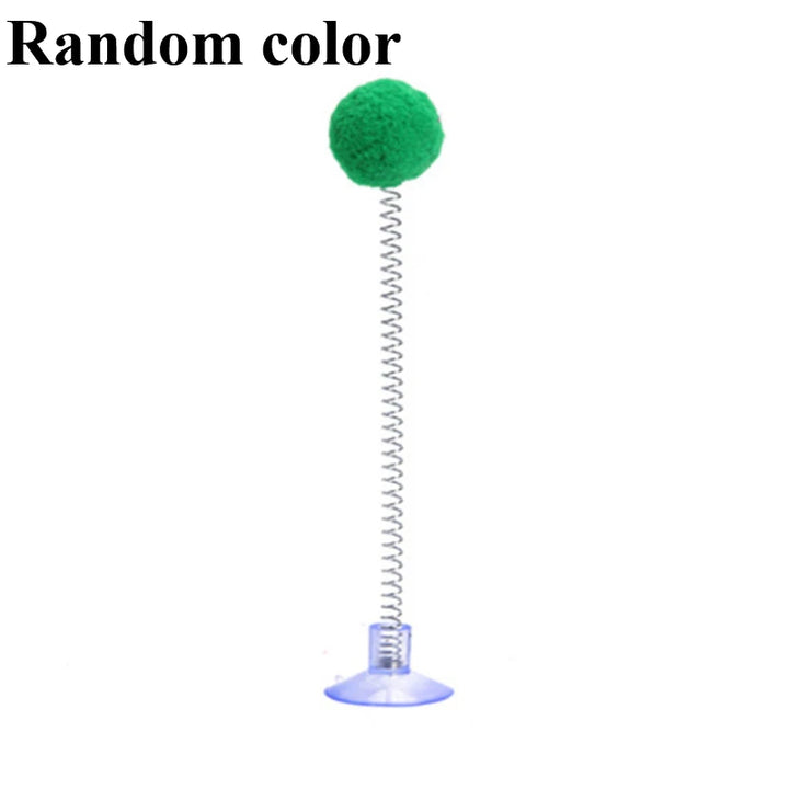 Suction Cup Spring Fur Ball Cat Toy – Interactive Scratcher