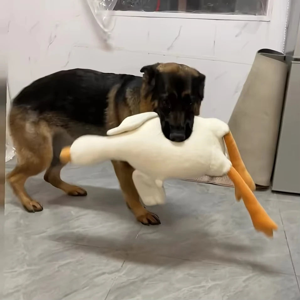 Large Plush Duck Dog Toy – Squeaky Chew & Play Toy