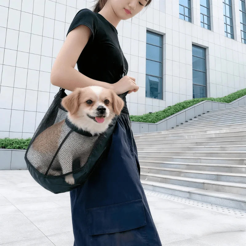 Breathable Mesh Pet Carrier Bag – Crossbody Travel Bag