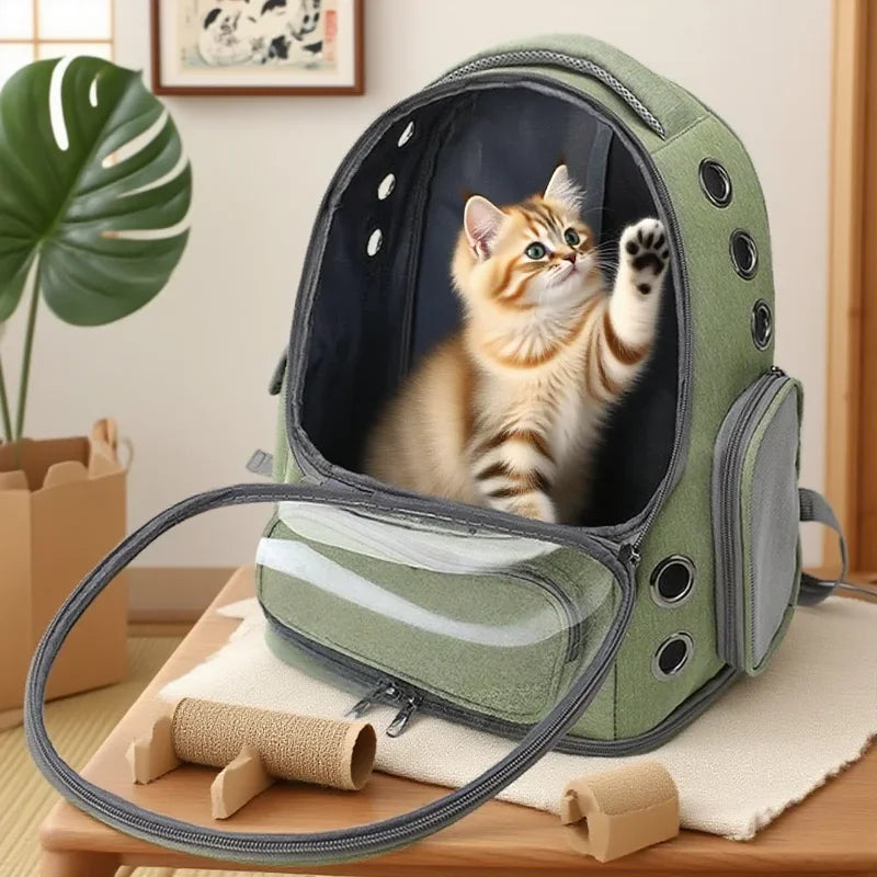 Transparent Pet Carrier Backpack – Breathable Travel Bag