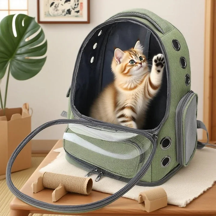 Transparent Pet Carrier Backpack – Breathable Travel Bag