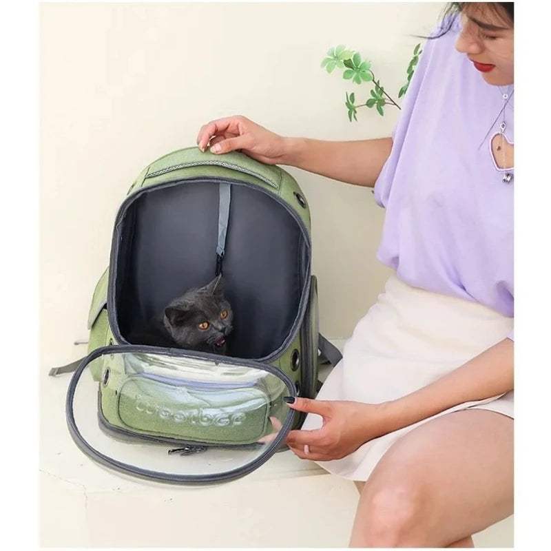 Transparent Pet Carrier Backpack – Breathable Travel Bag