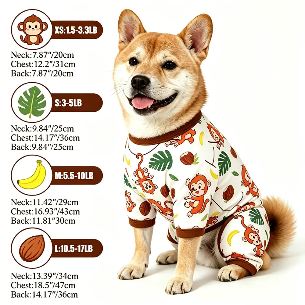 Breathable Monkey Print Dog Vest