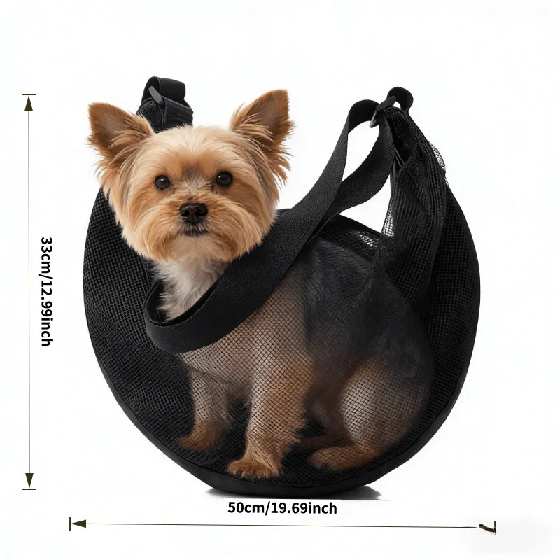 Breathable Mesh Pet Carrier Bag – Crossbody Travel Bag