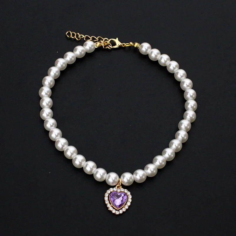 Adjustable Pearl Cat Collar – Stylish Pet Necklace