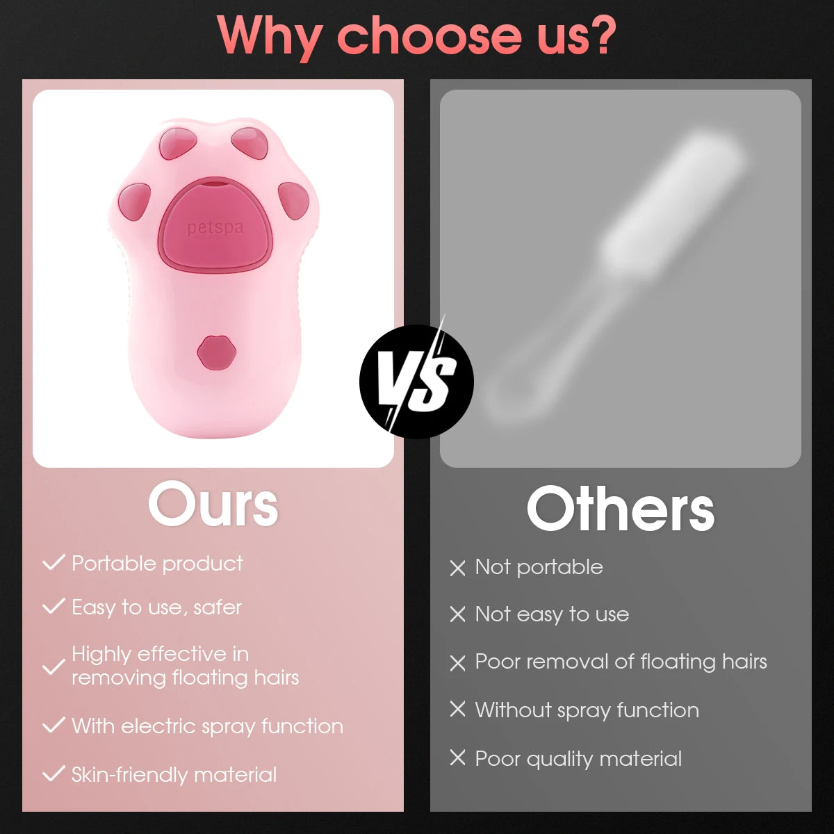 3-in-1 Steam Pet Grooming Brush