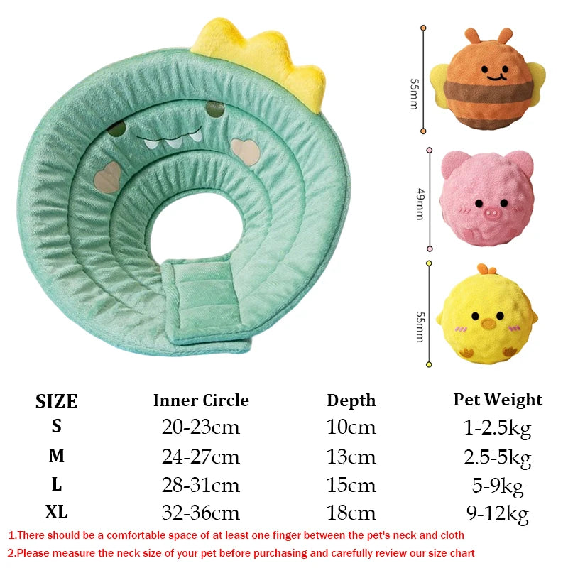 Soft Adjustable Recovery Cone for Dogs & Cats